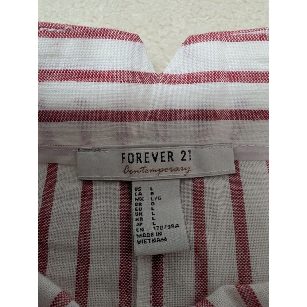 Forever 21 Contemporary Large Crop Top Skirt Set Linen Blend Festival Fun - Picture 10 of 15
